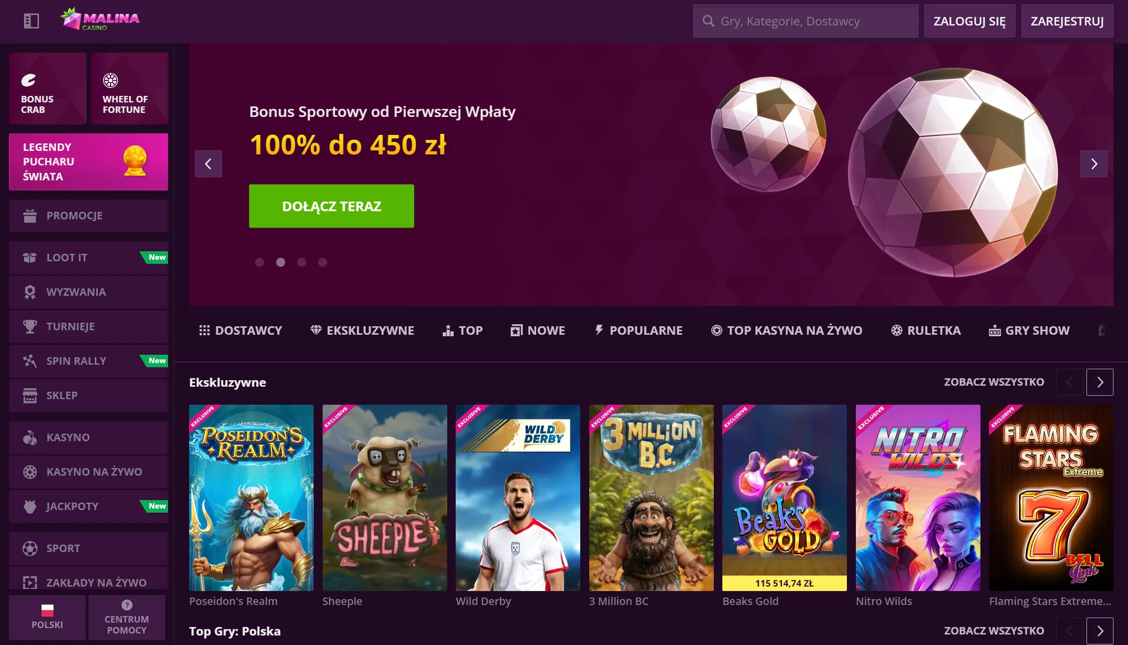 Malina Casino – pełny przegląd marki dla graczy z Polski